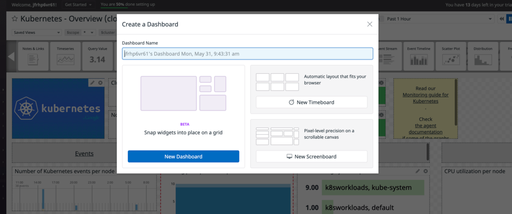 create a dashboard